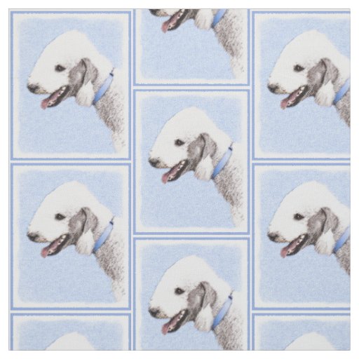 Bedlington Terrier Painting - Original Dog Art Fabric