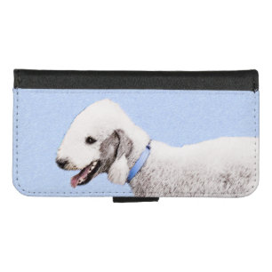 Bedlington Terrier Painting - Original Dog Art iPhone 8/7 Wallet Case