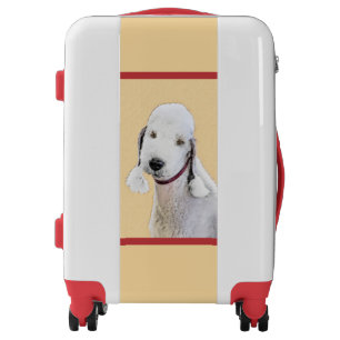 Bedlington Terrier Painting - Original Dog Art Luggage