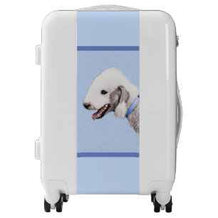 Bedlington Terrier Painting - Original Dog Art Luggage