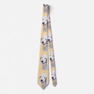 Bedlington Terrier Painting - Original Dog Art Neck Tie