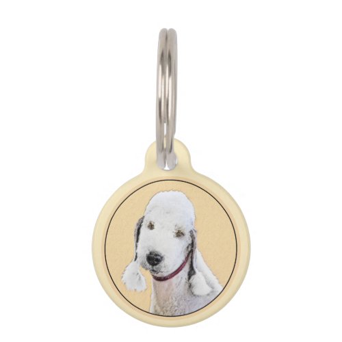 Bedlington Terrier Painting _ Original Dog Art Pet ID Tag