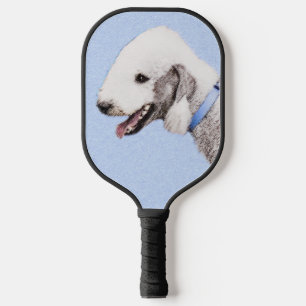 Bedlington Terrier Painting - Original Dog Art Pic Pickleball Paddle