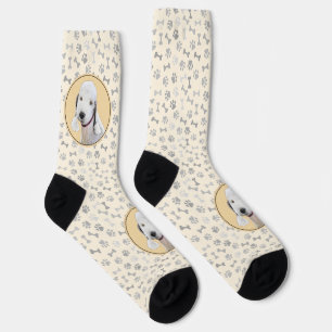 Bedlington Terrier Painting - Original Dog Art Socks