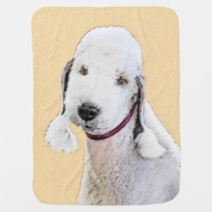 Bedlington Terrier Painting - Original Dog Art Stroller Blanket