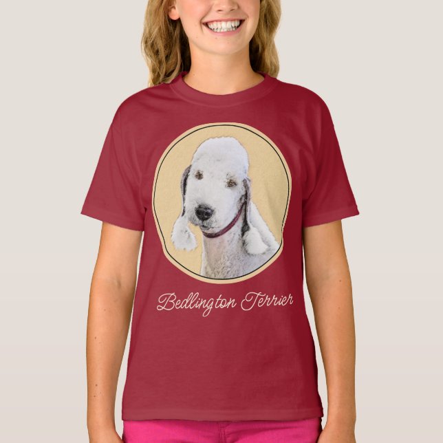 Bedlington Terrier Painting - Original Dog Art T-S T-Shirt (Front)