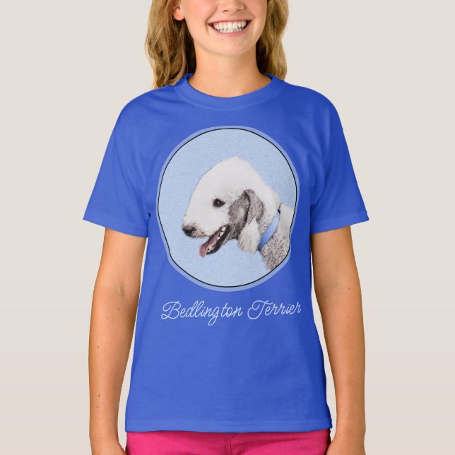 Bedlington Terrier Painting - Original Dog Art T-S T-Shirt (Front)