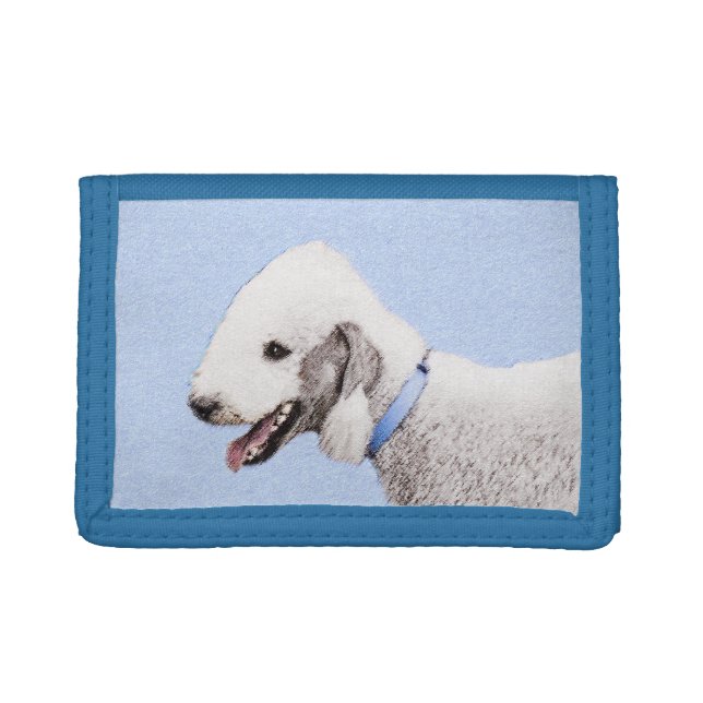 Bedlington Terrier Painting - Original Dog Art Trifold Wallet (Front)