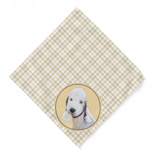 Bedlington Terrier Painting Sandy Color Dog Art Bandana