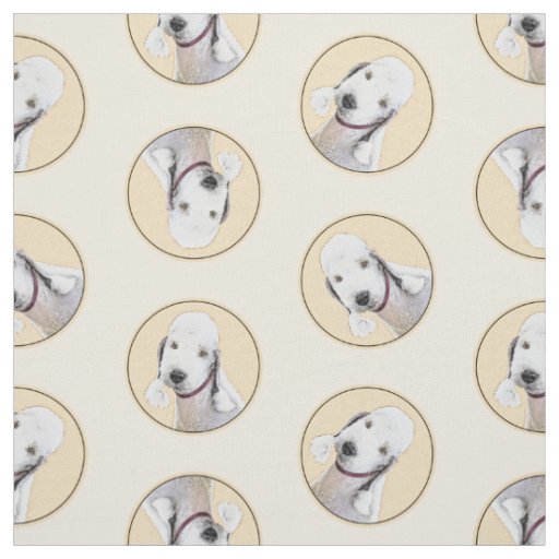 Bedlington Terrier Painting Sandy Color Dog Art Fabric