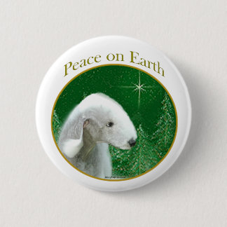 Bedlington Terrier Peace Button