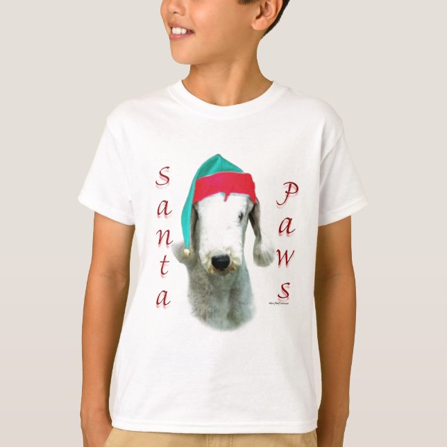 Bedlington Terrier Santa Paws T-Shirt (Front)