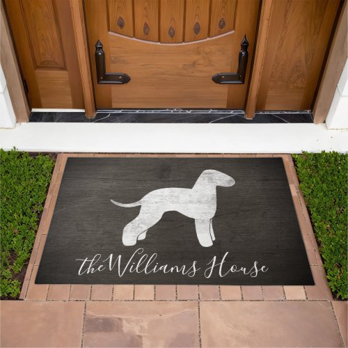 Bedlington Terrier Silhouette Dog Breed Custom Doormat