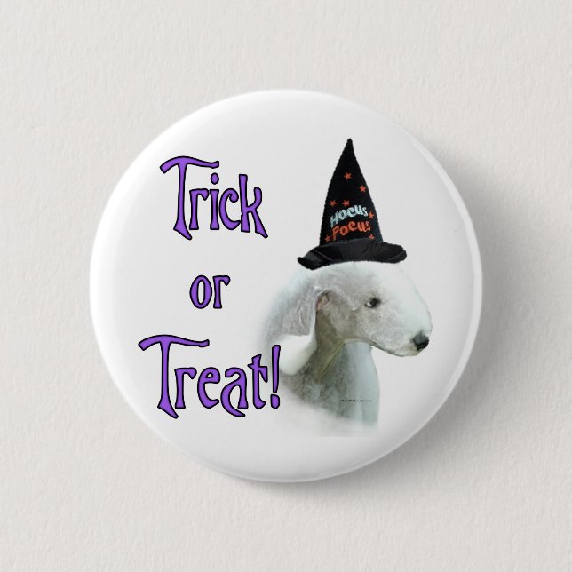 Bedlington Terrier Trick Pinback Button (Front)