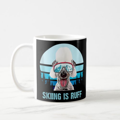 Bedlington Terrier Winter Skiing is Ruff Ski Dog L Coffee Mug