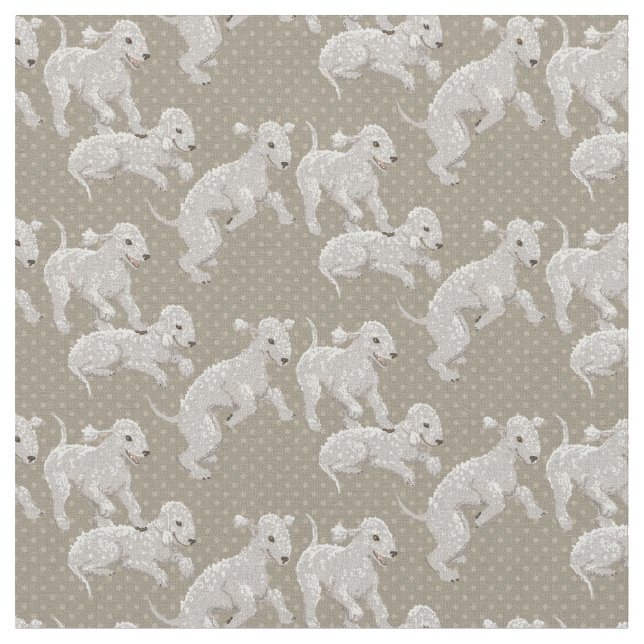 Bedlington Terriers Fabric (Close Up)