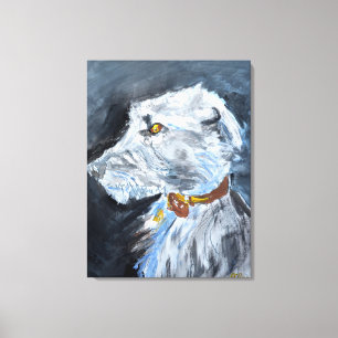 Bedlington Whippet Dog Portrait Canvas Print