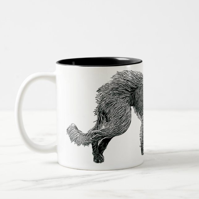 Bedlington Whippet Lurcher Dog Two-Tone Coffee Mug (Left)