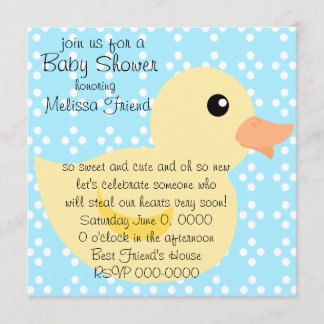 Bedotted Duck in Yellow Invitation