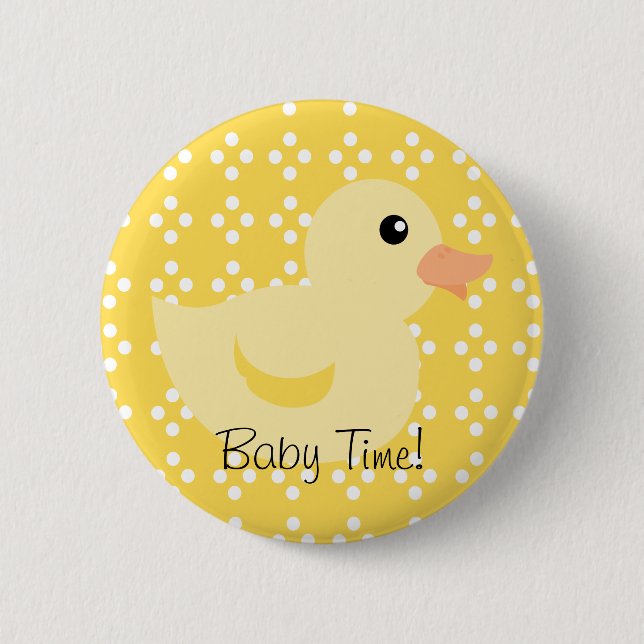 Bedotted Duck in Yellow Pinback Button (Front)