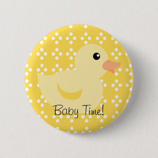 Bedotted Duck in Yellow Pinback Button