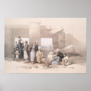 Bedouin Family at the temple of Amun,Thebes, Egypt Poster