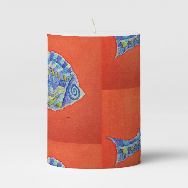 "Bedri Rahmi (3)" Pillar Candle (Front)