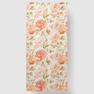 Bedroom Decor Soft Peach Pink Flower Print Blackout Curtains