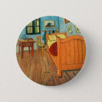 Bedroom In Arles By Vincent Van Gogh Button by loudesigns at Zazzle