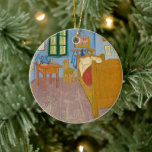 Bedroom in Arles | Vincent van Gogh Ceramic Ornament<br><div class="desc">Bedroom in Arles (1889) by Vincent van Gogh is a captivating depiction of the artist's simple bedroom in his house in Arles, France. The painting features bold, expressive colors and distorted perspectives, emphasizing the emotional intimacy of the space. The furniture and decor—such as the wooden bed, chairs, and framed artworks—are...</div>