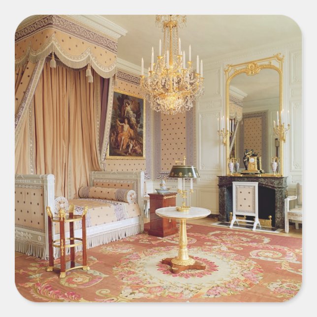 Bedroom in the Grand Trianon (photo) Square Sticker (Front)