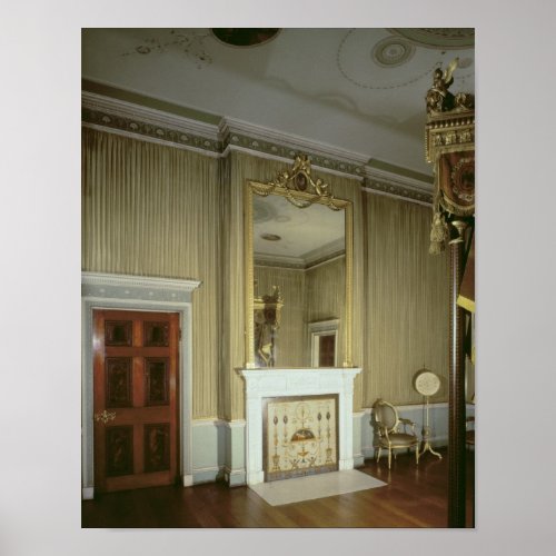 Bedroom with fireplace designed by Adam c1776 Poster