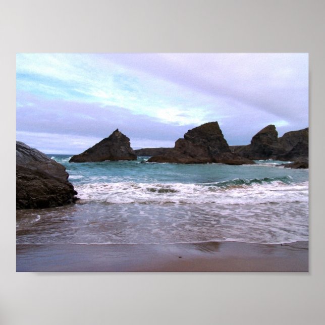 Bedruthan Steps Cornwall Photograph Poster (Front)