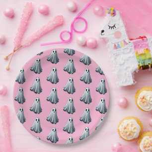 bedsheet ghost paper plates