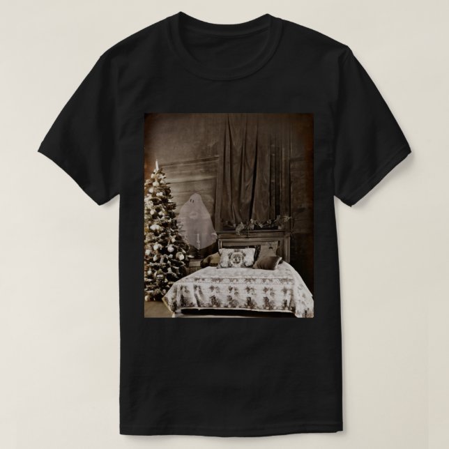Bedsheet Ghost Victorian Christmas T-Shirt (Design Front)