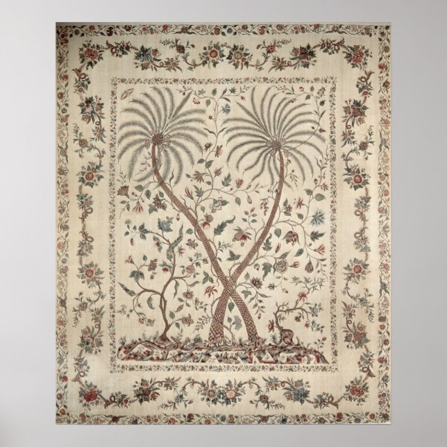 Bedspread with Palm Tree Motifs Poster (Front)