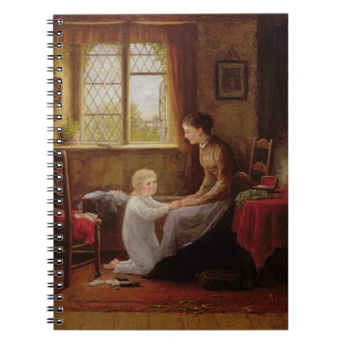 Bedtime 1890 oil on panel notebook