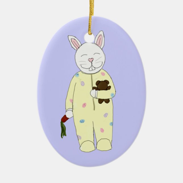 Bedtime Bunny Ornament (Front)