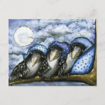Bedtime Crows By Tanya Bond Postcard by tanyabond at Zazzle