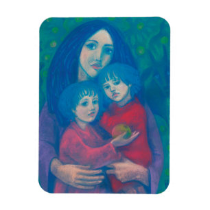 Bedtime fairytale, mother& kids art mothers day magnet