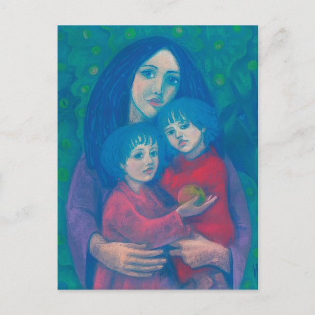 Bedtime fairytale, mother& kids art mothers day postcard (Front)
