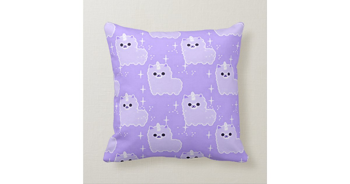 Bedtime Fluffy Fantasy Unicorn Sparkles Throw Pillow Zazzle Com