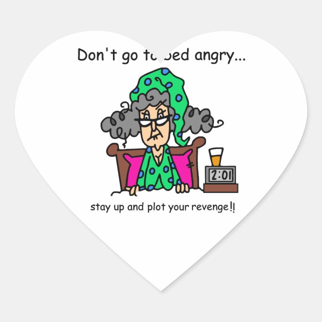Bedtime Humor Heart Sticker (Front)