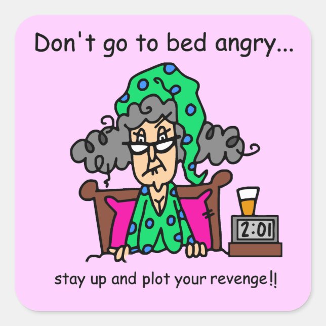 Bedtime Humor Square Sticker (Front)