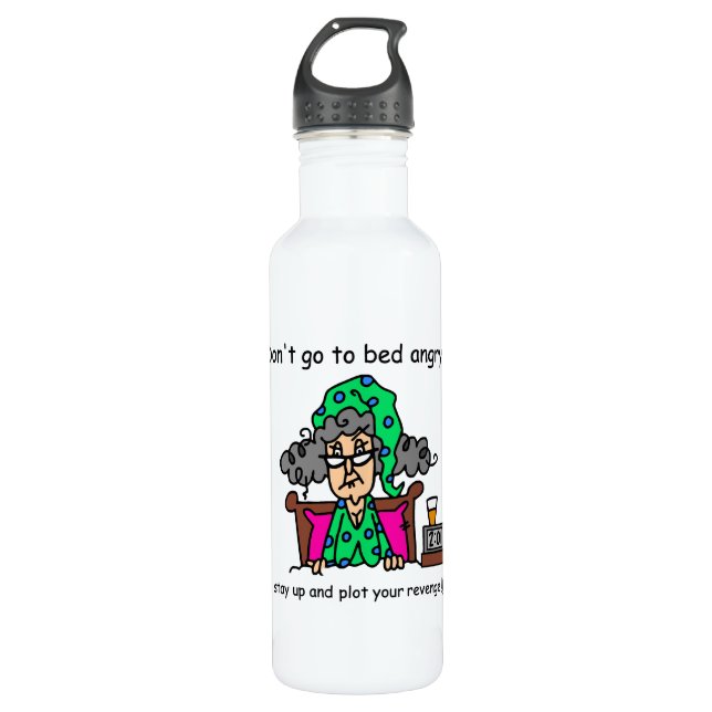 Bedtime Humor Stainless Steel Water Bottle (Front)