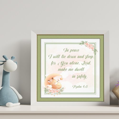 Bedtime Prayer for Kids Room Bible Verse Psalm Photo Print