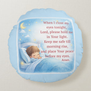 Bedtime Prayer for Kids Round Pillow