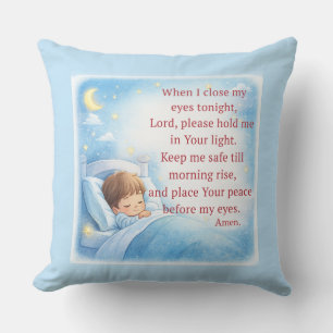 Bedtime Prayer for Kids Throw Pillow