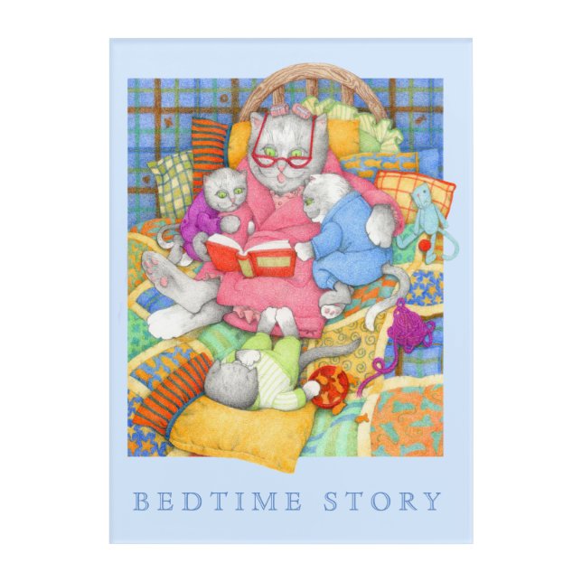 BEDTIME STORY 10x14 Acrylic Wall Art - Blue (Front)