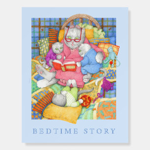 BEDTIME STORY 11x14 Foam Core Board Art - Blue